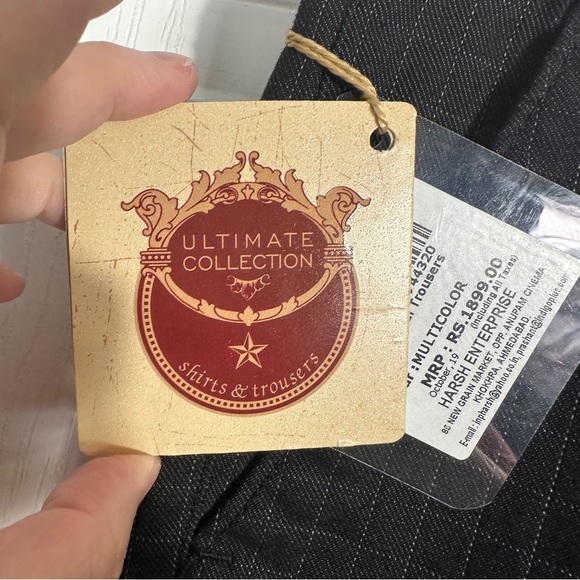 Indigo Plus men's windowpane ankle fit trousers, size 32, hipster, NWT - Picture 6 of 14